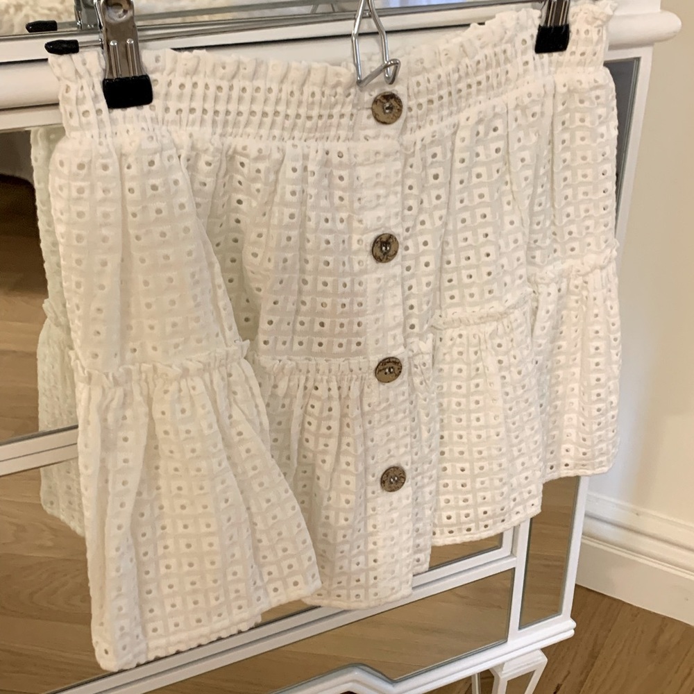 EBERJEY Nellie Cotton Eyelet Beach Skirt